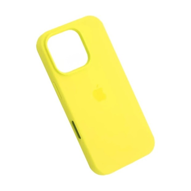 Силіконовий оригінальний круглий чохол для Apple iPhone 16 Pro Max (63) Канарково-жовтий