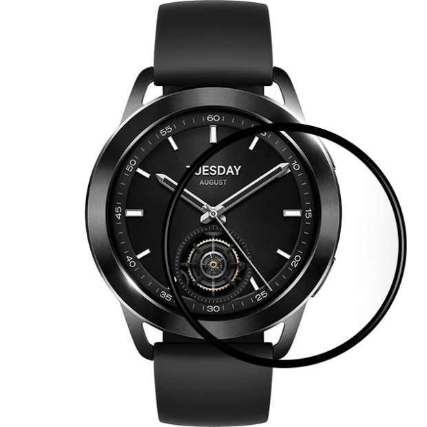 Захисне скло 5D Xiaomi Watch S3 Чорне