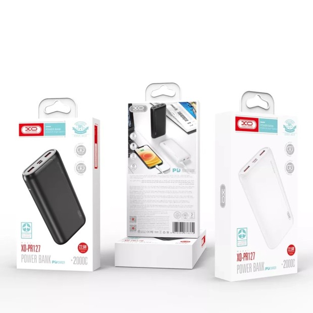 PowerBank XO PR127 20000mAh PD 20W + QC 22.5W (Black)