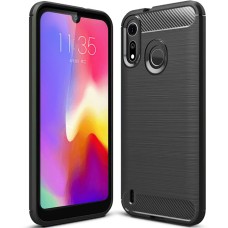 Силіконовий чохол Polished Carbon для Motorola Moto P40 Play (Чорний)