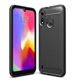 Силіконовий чохол Polished Carbon для Motorola Moto P40 Play (Чорний)