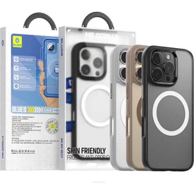 Чохол Blueo Skin Friendly Anti-Drop з MagSafe для Apple iPhone 16 Plus (сірий)