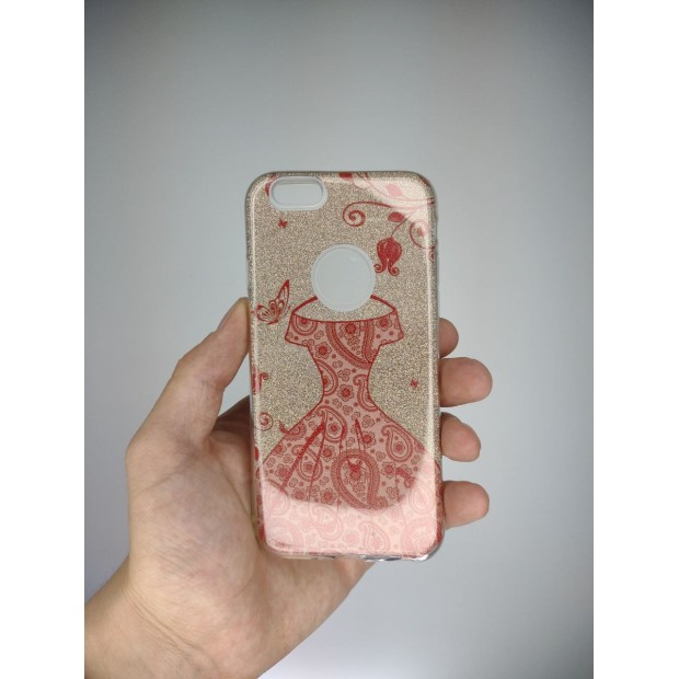 Силикон Glitter Apple iPhone 6 / 6s (Golden Dress)
