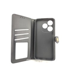 Leather Book Gallant Case for Tecno Spark 10C (Black)