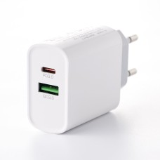 Адаптер СЗУ DC CA-F17 20W (1USB / 1Type-C) + кабель Type-C - Type-C (Білий) D Адаптер СЗУ DC CA-F17 20W (1USB / 1Type-C) + кабель Type-C - Type-C (Білий) D