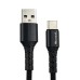 USB-кабель Mibrand Mi-32 Nylon 50см (Type-C) (Чорний)