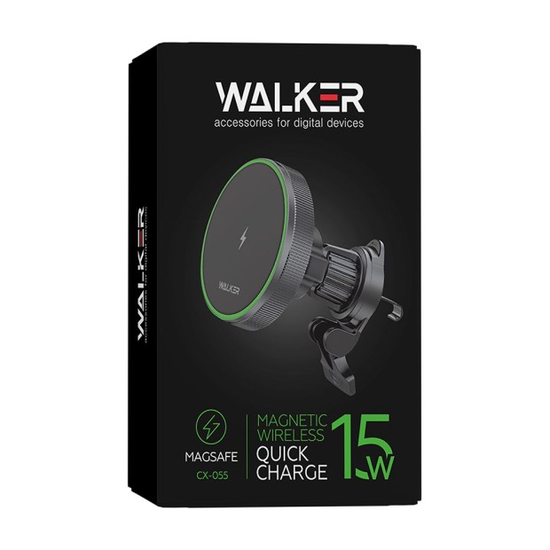 Автодержатель Walker CX-055 MagSafe 15W (Чёрный)