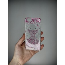 Силикон Glitter Apple iPhone 6 / 6s (Silver Dress 02)