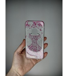 Силикон Glitter Apple iPhone 6 / 6s (Silver Dress 02)