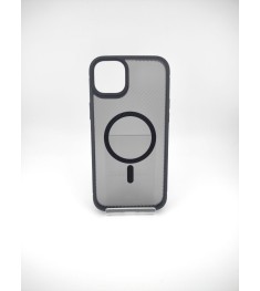 Силикон iPaky Carbon Clear with MagSafe iPhone 15 Plus (Black)