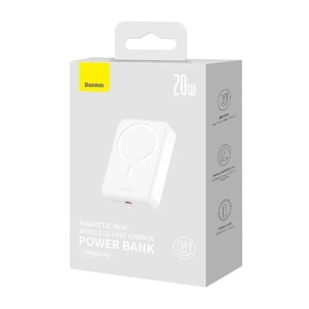 Бездротовий акумулятор Baseus Magnetic Mini 20W 20000mAh (Білий)