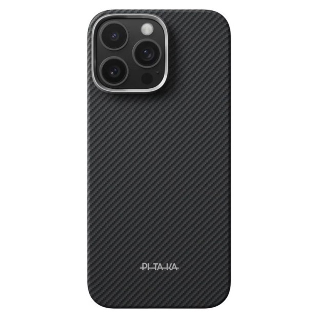 Накладка Pitaka Ultra-Slim Case Classic Twill 600D PitaTap Apple iPhone 16 Pro (Black  /  Grey)