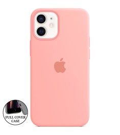 Силіконовий оригінальний чохол круглої форми для Apple iPhone 12 Mini (14) рожев..