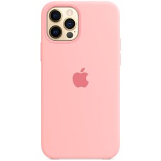 Силіконовий оригінальний кейс Apple iPhone 12 Pro Max (36) Яскраво-рожевий.