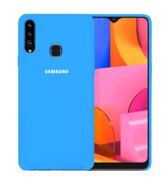 Силикон Original Case Logo Samsung Galaxy A20S (2019) (Голубой) Силикон Original Case Logo Samsung Galaxy A20S (2019) (Голубой)