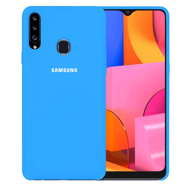 Силикон Original Case Logo Samsung Galaxy A20S (2019) (Голубой)