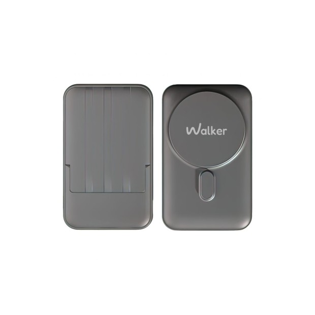 Беспроводной аккумулятор Walker WB-710 15W 10000mAh+встроенный кабель USB/Type-C/Lightning (Black)