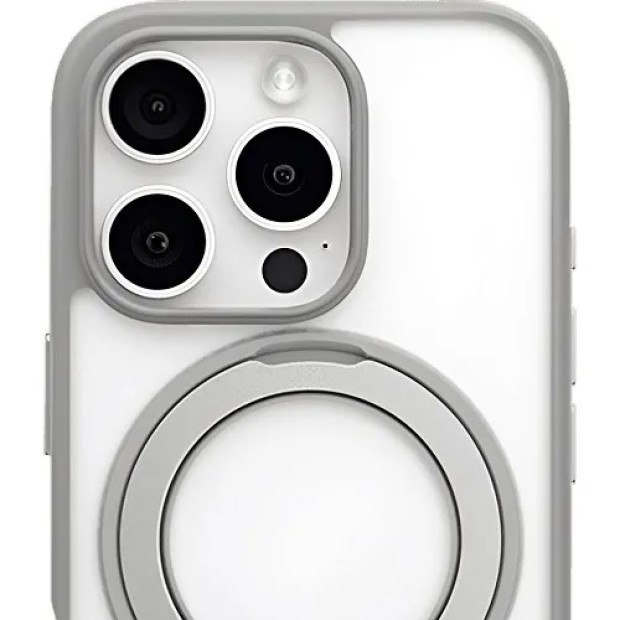 Накладка Blueo Skin Friendly 360 Rotatable Stand з MagSafe для Apple iPhone 15 Pro (Сіра)