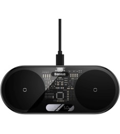 Бездротовий зарядний пристрій Baseus Digital LED Display WXSX010101 2in1 20W (Чо..