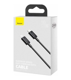 USB-кабель Baseus Superior PD 20W (2м) (Type-C на Lightning) (Чорний) CATLYS-C01..