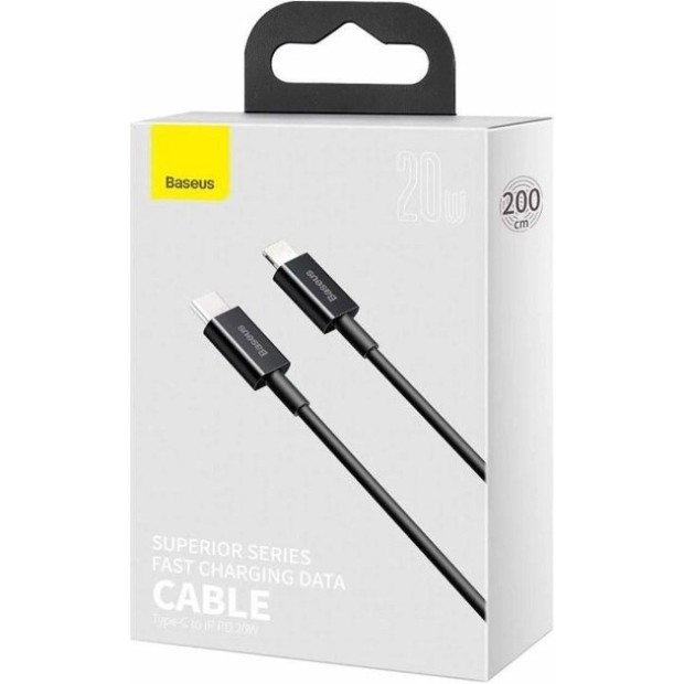 USB-кабель Baseus Superior PD 20W (2м) (Type-C на Lightning) (Чорний) CATLYS-C01
