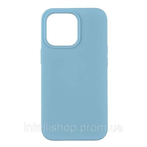 Силіконовий оригінальний чохол круглої форми для Apple iPhone 13 Pro (53) Небесно-блакитний