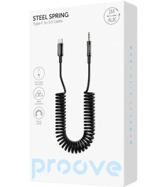Кабель AUX Proove Steel Spring (Type-C - 3.5mm) (1м) (Чорний) ACSS00005201