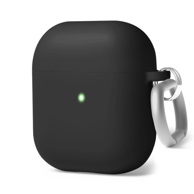 Чохол для навушників Full Silicone Case with Microfiber Apple AirPods (07) Black