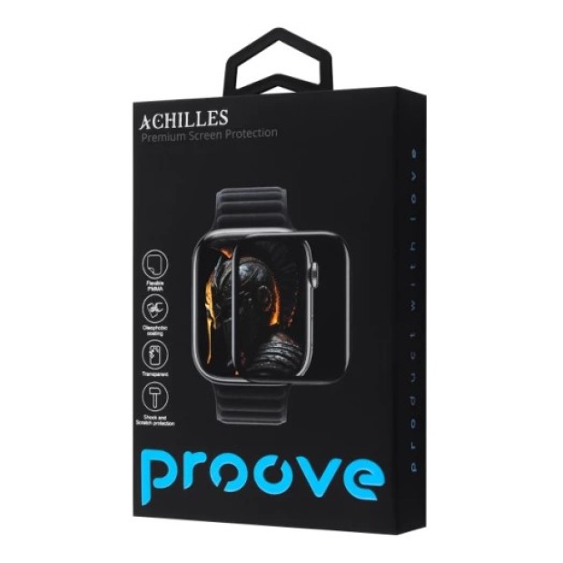 Захисне скло Achilles для Apple Watch 7  /  8  /  9 41 мм (Чорне)