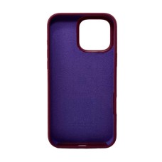 Силіконовий оригінальний чохол круглої форми для Apple iPhone 16 Pro (57) Марсала.