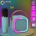 Мікрофон-караоке з колонкою Bluetooth K12 RGB (2 мікрофони) (Блакитний)
