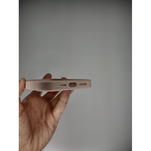 Силіконовий оригінальний чохол круглої форми для Apple iPhone 14 (08) рожево-піщаного кольору.