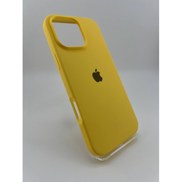 Силіконовий оригінальний круглий чохол для Apple iPhone 16 Pro Max (13) Жовтий