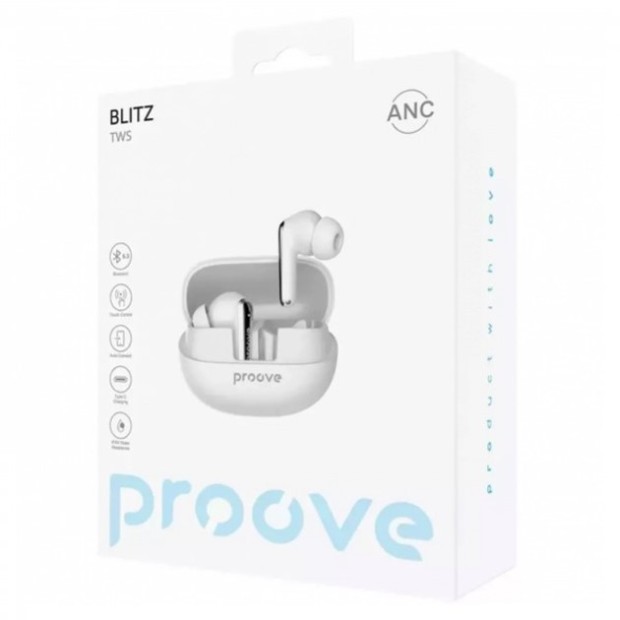 Беспроводные наушники-гарнитура вакуумные Proove Blitz ANC (White) TWBL00010002