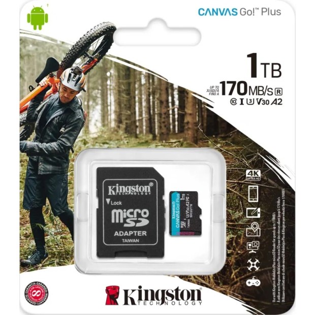 Карта пам'яті Kingston Canvas Go! Plus MicroSDXC 1TB (UHS-I / U3) (Клас 10) (A2) + SD-адаптер (SDCG3)