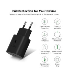 Адаптер живлення Samsung EP-TA800NBE 25W (1Type-C) (Чорний) (Оригінал) K