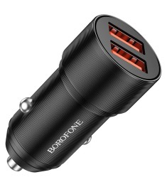 Borofone BZ19 Wisdom Car Charger 2USB 3.0 + MicroUSB (Black)