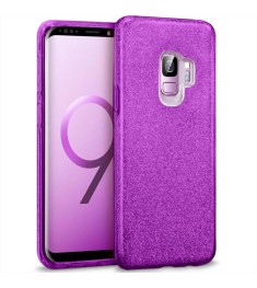 Силіконова накладка з блискітками для Samsung Galaxy S9 (Фіолетова)