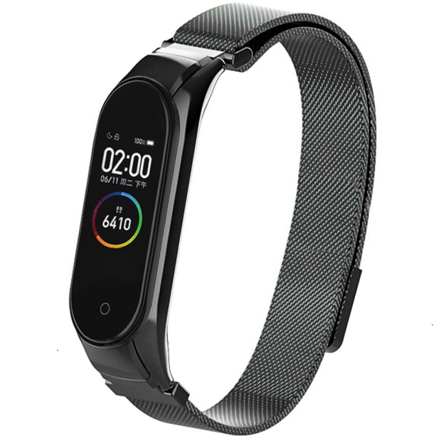 Ремешок Milanese Loop Xiaomi Mi Band 3 / Mi Band 4 (Чёрный)