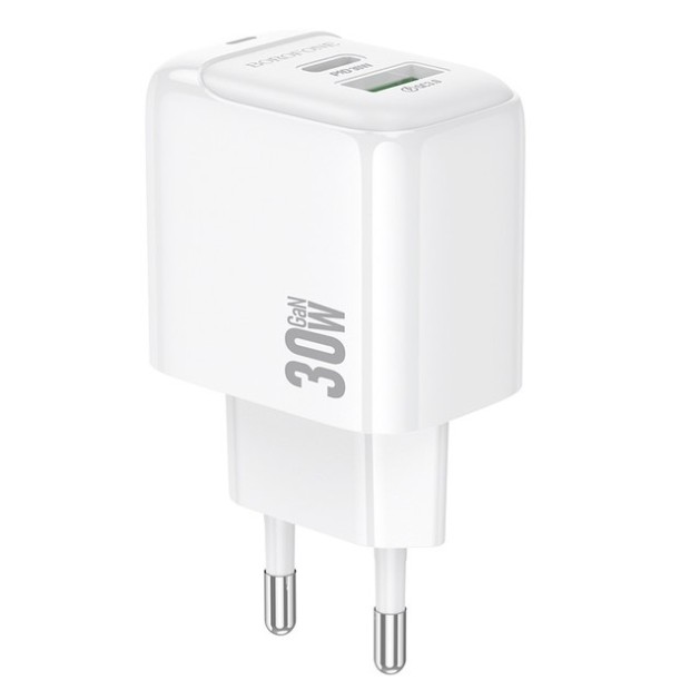 СЗУ-адаптер USB Borofone BAS45A QD 30W (1USB / 1Type-C) (Белый)