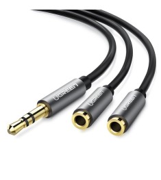 Розгалужувач UGREEN AV123 3.5мм - 2 x 3.5мм (20см) (Чорний / Сірий) (10780) Розгалужувач UGREEN AV123 3.5мм - 2 x 3.5мм (20см) (Чорний / Сірий) (10780)