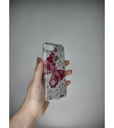 Силикон Glitter Apple iPhone 7 / 8 / SE (2020) (Big Butterfly)