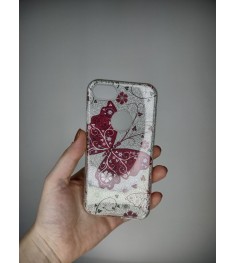 Силикон Glitter Apple iPhone 7 / 8 / SE (2020) (Big Butterfly)
