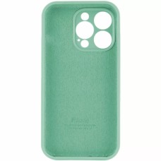 Силіконовий оригінальний круглий чохол для Apple iPhone 14 Pro (49) аквамарин.