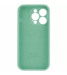 Силіконовий оригінальний круглий чохол для Apple iPhone 14 Pro (49) аквамарин.
