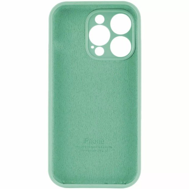 Силіконовий оригінальний круглий чохол для Apple iPhone 14 Pro (49) аквамарин.