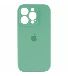 Силіконовий оригінальний круглий чохол для Apple iPhone 14 Pro (49) аквамарин.
