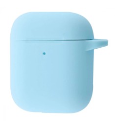 Чехол для наушников Full Silicone Case Logo Apple AirPods 1/2 (53) Sky Blue