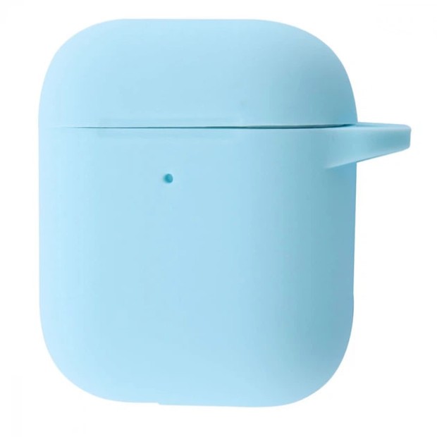 Чехол для наушников Full Silicone Case Logo Apple AirPods 1/2 (53) Sky Blue