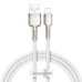USB Cable Baseus Cafule Metal Data 2.4A (1m) (Lightning) (White) CALJK-A02